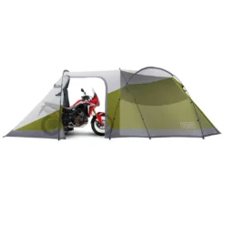 VuzMoto 12 Foot Waterproof Motorcycle Tent With Integrated 3-Person Tent Space