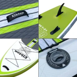 SPORTING GOODS Elkton Outdoors 12' Inflatable Fishing Paddle Board Kit WIth 2 Fishing Rod Holders & Accessory Mount