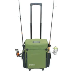 Elkton Outdoors Rolling Tackle Box With Removable Tackle Trays SPORTING GOODS