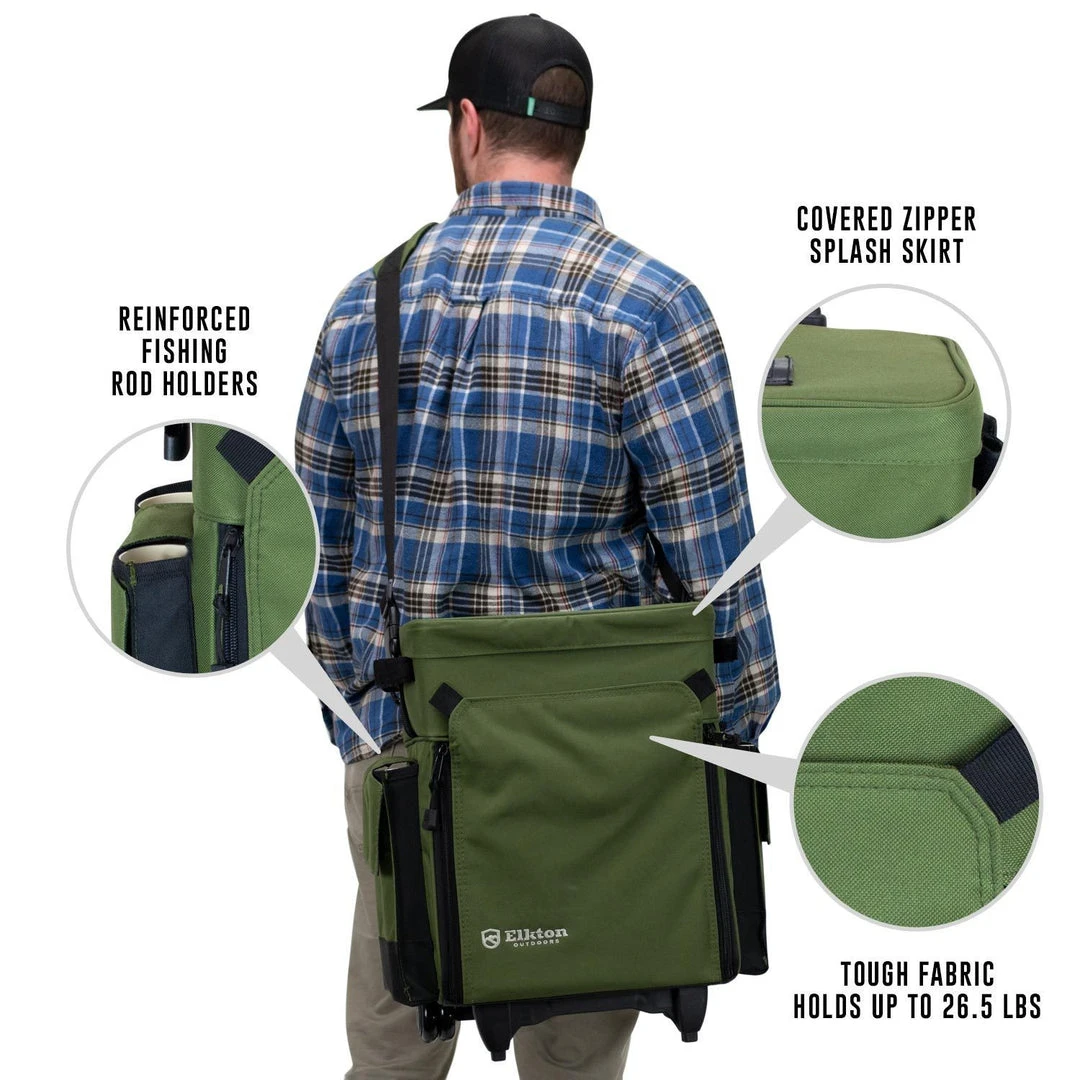 Elkton Outdoors Rolling Tackle Box With Removable Tackle Trays SPORTING GOODS 2 Elkton Outdoors Rolling Tackle Box With Removable Tackle Trays SPORTING GOODS