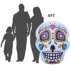 Holidayana Inflatable Halloween Skull Decoration With Built-In Fan And LED Lights HOME GOODS