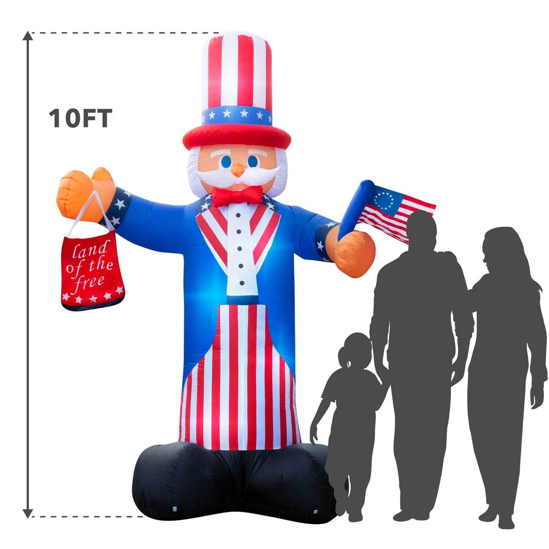 Holidayana® Inflatable 4th Of July Uncle Sam Decoration With Built-In Fan And LED Lights HOME GOODS 5 Holidayana® Inflatable 4th Of July Uncle Sam Decoration With Built-In Fan And LED Lights HOME GOODS